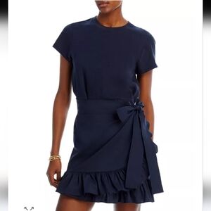 Cinq à Sept Women's Blue Mikayla Tie Waist Mini Dress Size M